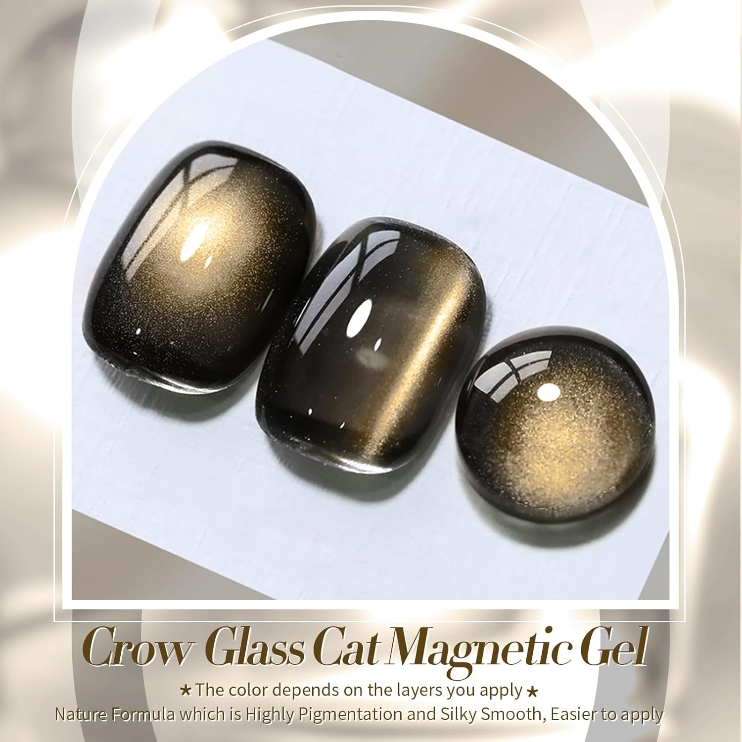 Born Pretty Cat Magnetic Eye Gel Nail Polish,Brown Jelly Glass Magnetic Gel Polish, Crow Glitter Soak Off Nail Art Salon Manicure Home Gift 15ml-Velvo Beauty