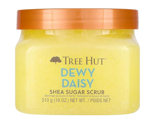 Tree Hut Dewy Daisy Shea Sugar Scrub | Exfoliating Body Scrub Removes Dead, Dry Skin for a Soft & Hydrated Feel | Nourishing Essential Body Care | 18 fl oz.-Velvo Beauty