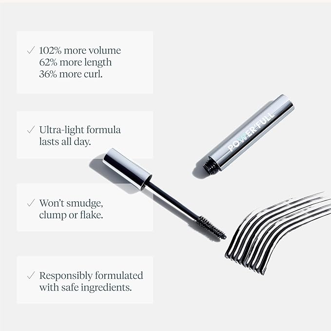 Wonderskin Mascara - Black Mascara for Volume, Length, and Curl - Lengthening, Volumizing & Smudge Proof Lash Makeup-Velvo Beauty