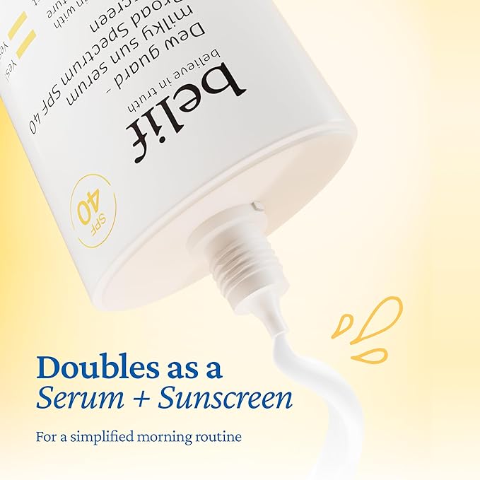 belif Milky Niacinamide Sunscreen SPF 40 – Lightweight & Invisible Sun Serum for Face with 7 Types of Hyaluronic Acid | No White Cast, Non-Comedogenic, Hydrating, Makeup-Gripping Primer (1.69 fl.oz)-Velvo Beauty