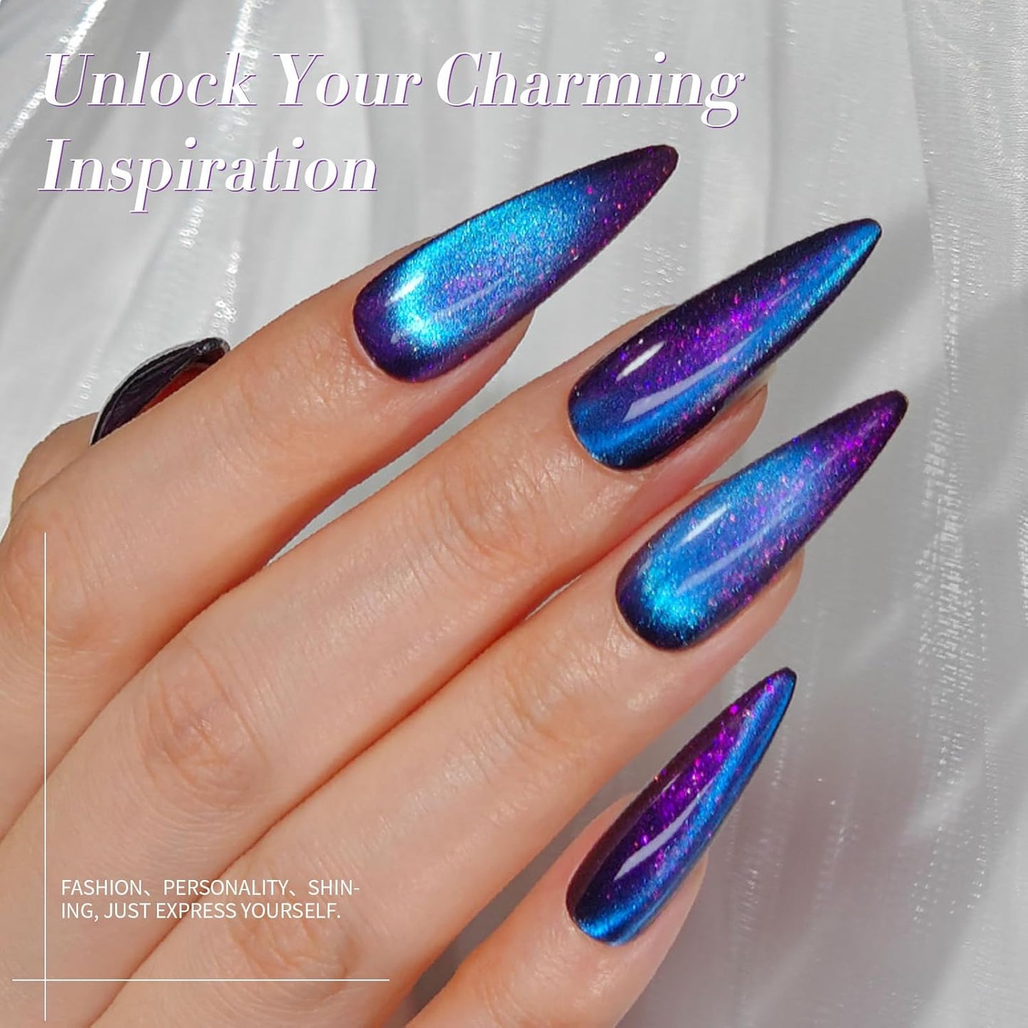 BORN PRETTY Cat Magnetic Eye Gel Nail Polish,Night Purple Magnetic Gel Polish Blueberry Cat Magnetic Eye Gel Manicure Nail Art DIY 15ml-Velvo Beauty