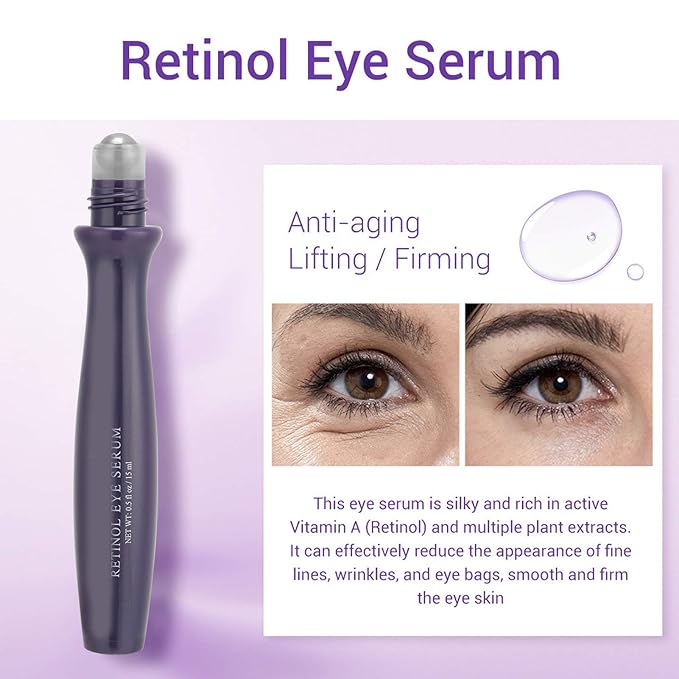 RollOn Eye Serum, Moisturizing Eye Serum AntiWrinkle Skin Lifting Firming Eye Serum for Anti Aging Skin Care with Dark Circles (01)-Velvo Beauty