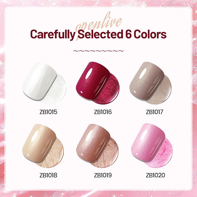 10ml Glitter Nail Polish Set 6 Colors Glitter Red Pink White Nail Polish Set for Nail Art-Velvo Beauty