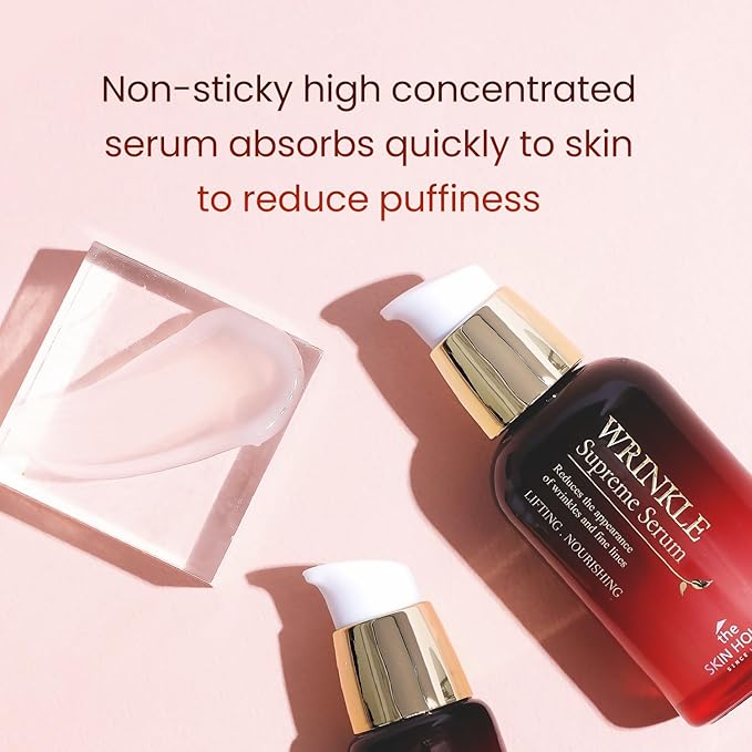 THE SKIN HOUSE Wrinkle Supreme Gift Set l Birthday present , Korean Facial Skin Care Essential for Wrinkles, Fine Lines, Nourishing l Red Ginseng, Adenosine, Ceramide l Facial Cleanser, Serum, Cream-Velvo Beauty