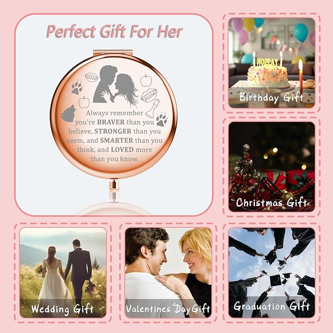 MYOSPARK Twilight Movie Compact Makeup Mirror Edward and Bella Fans Gift Vampire Fans Gift Movie Inspired Gift Fandom Gift (Twilight AMirror)-Velvo Beauty