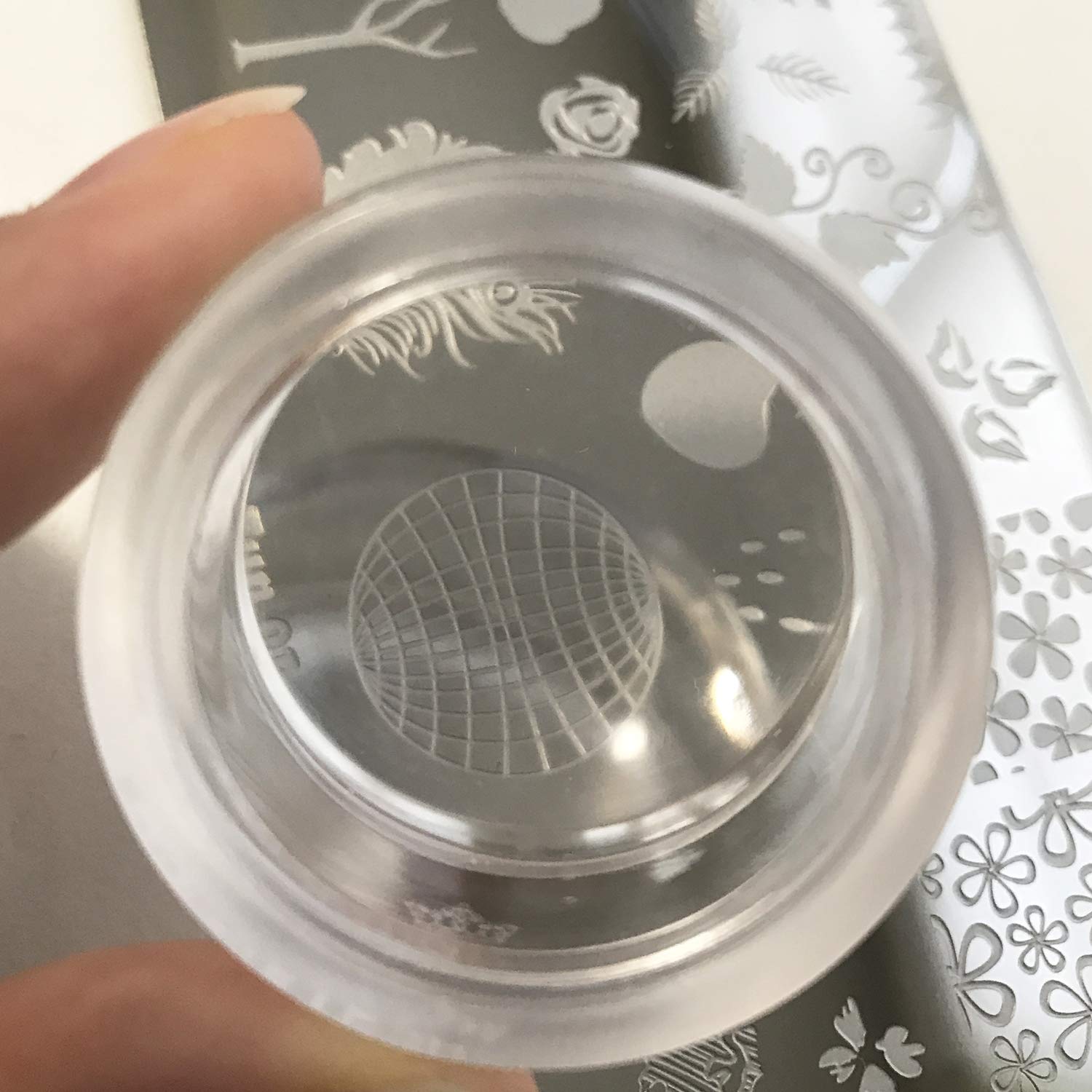 PUEEN 35mm HD Chunky Transparent Soft Stamper and Scraper Set - Nail Art - Stamping Tools - CLEAR - BH000706-Velvo Beauty