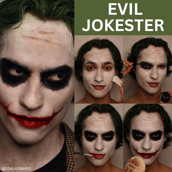 Mehron Makeup Premium Character Kits| Makeup Kits for Halloween & Cosplay| Made in the USA | Complete Makeup Kit | Includes all Makeup, Tools, & Instructions on How to Create the Look | (Jokester)-Velvo Beauty