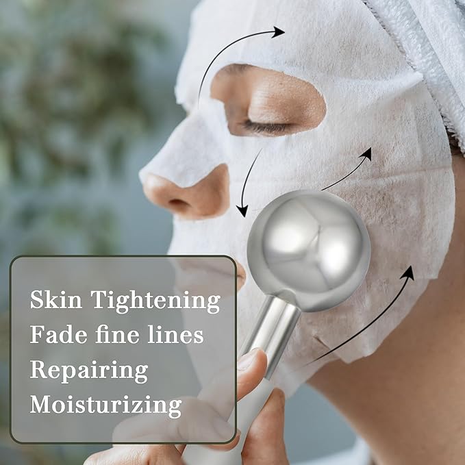 Ice Globes for Face & Eyes, Unbreakable Stainless Steel Cryo Massagers for Skincare Routines, Multifunctional Cold Roller Cooling Globes for Puffiness, Sagging Skin, Fine Lines, and Facial Relaxation-Velvo Beauty