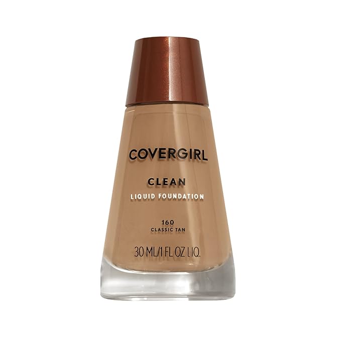 COVERGIRL Clean Makeup Foundation Classic Tan 160, 1 oz (packaging may vary)-Velvo Beauty
