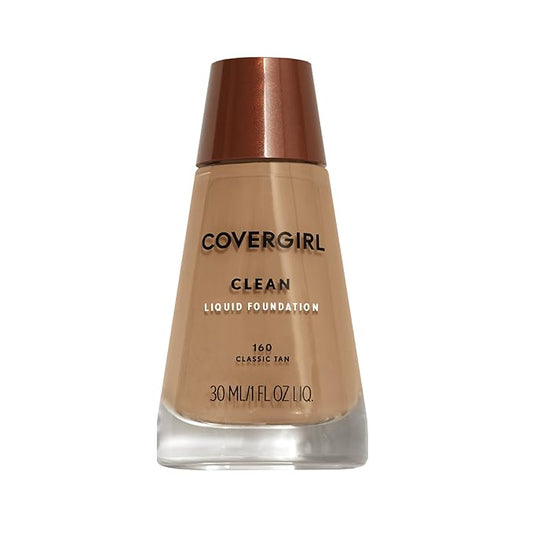 COVERGIRL Clean Makeup Foundation Classic Tan 160, 1 oz (packaging may vary)-Velvo Beauty