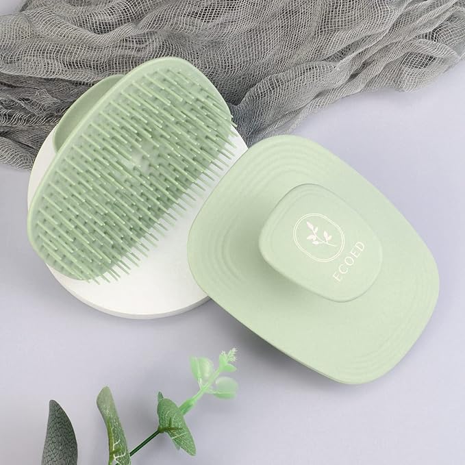 Scalp Massager Shampoo Brush,Scalp Scrubber for Dandruff Removal, Scalp Care Hair Brush Wet & Dry detangler for Men and Women.Suitable for Short Medium Hair(Green)-Velvo Beauty