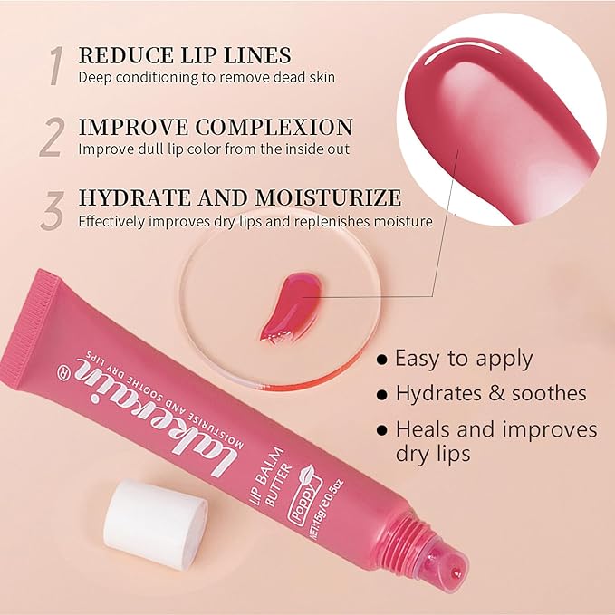 4 Color Glossy Lip Butter Balm, Moisturizing Lip Gloss Butter Non Sticky High Shiny Finish Lip Glow Oil, Natural Plumping Lip Tint Lip Care & Repair Lip Mask for Soft & Smooth & Protect Dry Lip-Velvo Beauty