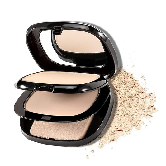 Boobeen Pressed Powder, Light Shade, Long-Lasting Matte Finish, Flawless Lightweight Makeup, 2 Layers Setting Powder Foundation, Compact with Mirror and Puff-Velvo Beauty