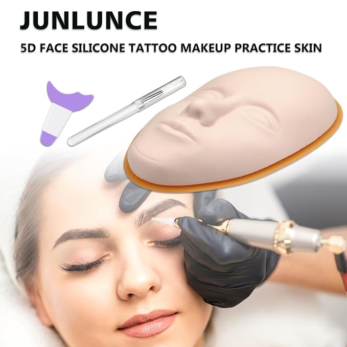 Makeup Practice Face Kit - Includes 6PCS Practice Fake Face & 5D Face Model Stand and Eye Makeup Assistance Tools, Ideal for Daily Makeup Training and Workshops-Velvo Beauty