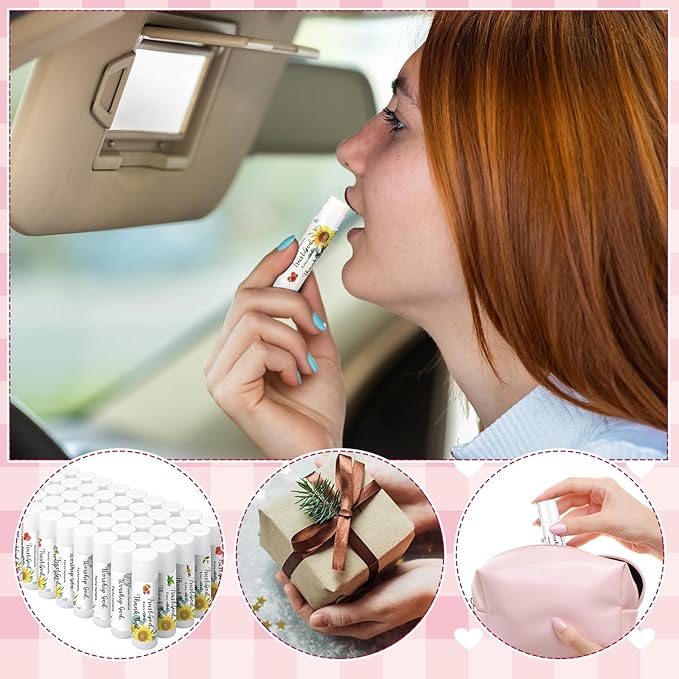 50 Pcs Bible Verse Lip Balm Bulk Christian Gift for Women Faith Religious Moisturizing Lip Care Product with Inspirational Scripture Happy Moment Praise God for Friend Teacher Worker Employee-Velvo Beauty