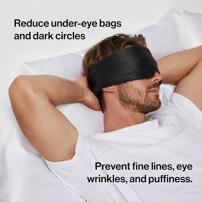 Dore & Rose Deep Sleep Mask Light Blocking, 23 Momme Mulberry Silk Eye Mask, Ultra Soft, Adjustable - Travel Sleeping Mask for Men & Women - Lotus-Velvo Beauty