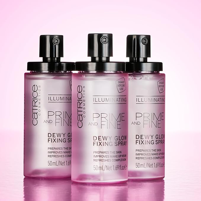 Catrice | Prime & Fine Illuminating Dewy Glow Spray | Transparent and Fast Drying Fixing Spray| Paraben Free & Vegan | Cruelty Free (Pack of 3)-Velvo Beauty