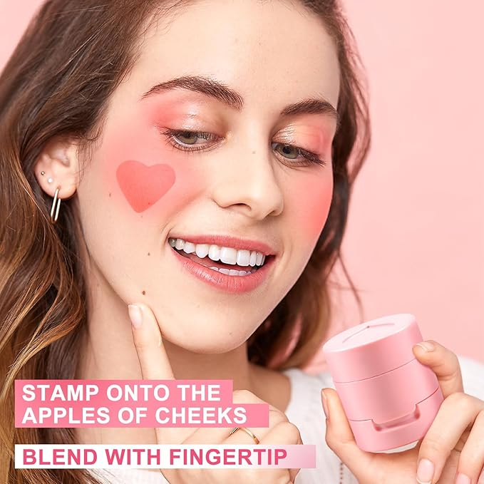 Boobeen Liquid Blush for Cheeks, Buildable & Blendable Face Blusher, Cheek Stamp Blush with Heart-shaped Applicator, Lightweight Air Cushion Blush for Velvet Matte Finish-Velvo Beauty