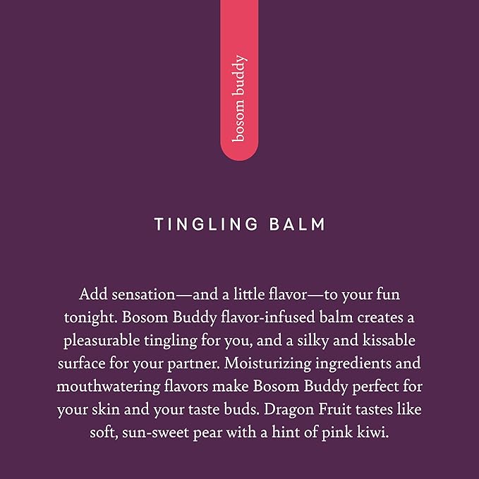 Pure Romance Bosom Buddy Tingling Flavored Lip & Nipple Balm, Dragon Fruit, 35 oz-Velvo Beauty