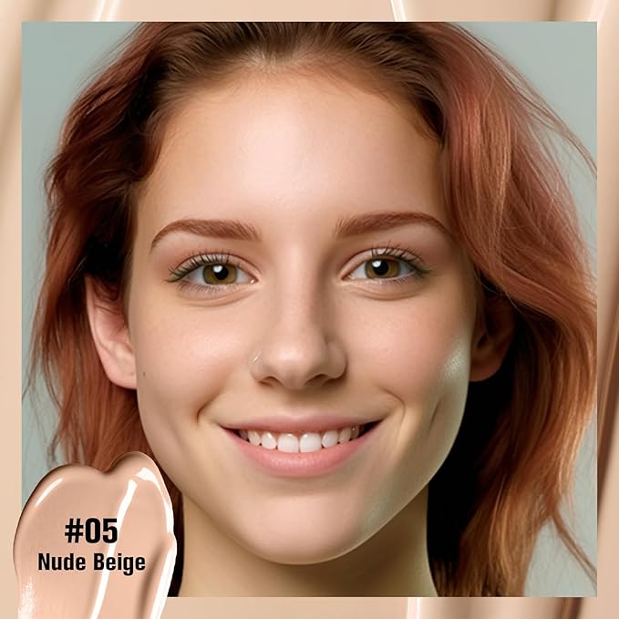 UCANBE Matte Liquid Foundation with Brush, Skincare Serum Foundation Face Makeup with Hyaluronic Acid, Medium to Full Coverage Waterproof Oil Control Longwear, for Mature Skin, Nude Beige, 1 fl. oz.-Velvo Beauty