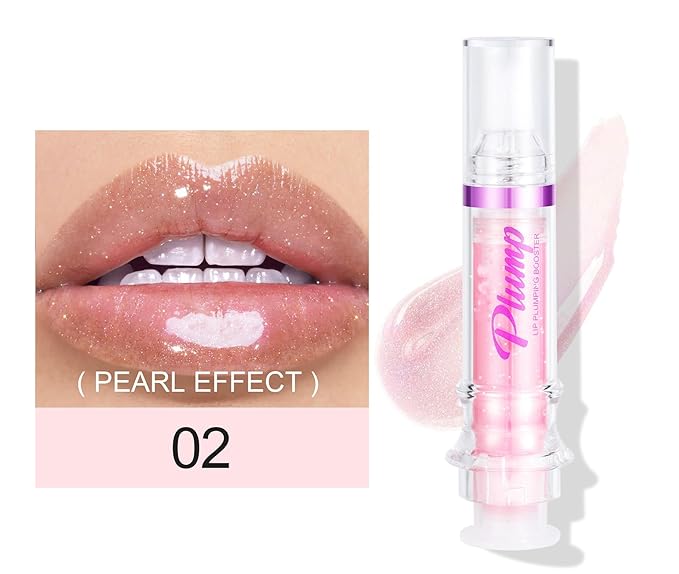 Lip Plumper 6 Colors Moisturizing Glossy Plumping Lip Gloss Long Lasting Hydrating Natural Lip Plumper for Women Girls (Color 02)-Velvo Beauty