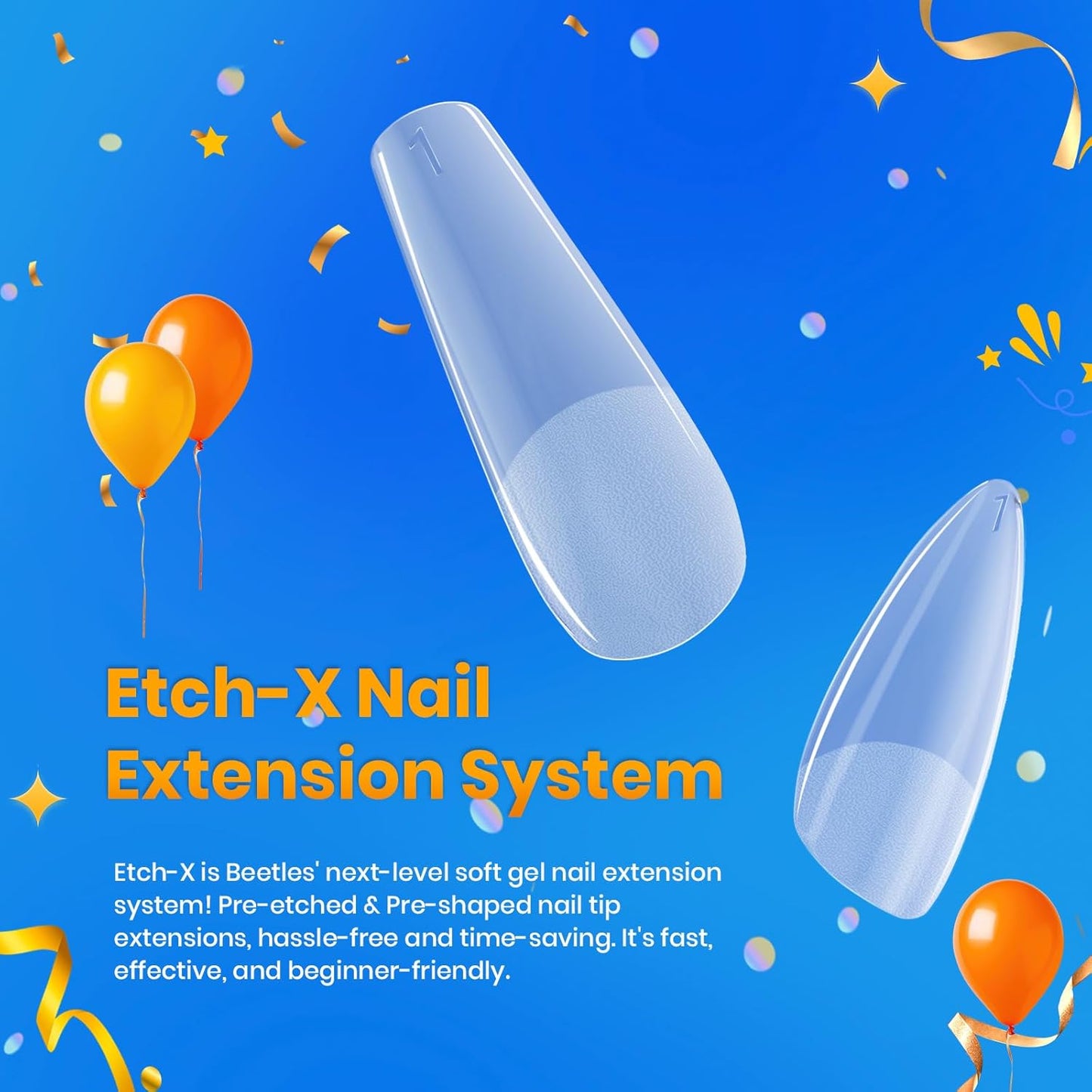 Beetles Short Almond Nail Tips: 12 Sizes 288 PCS Half Matte Full Cover Gel Tips Clear Acrylic Gel Nail Tips Almond Shape for DIY Extension-Velvo Beauty