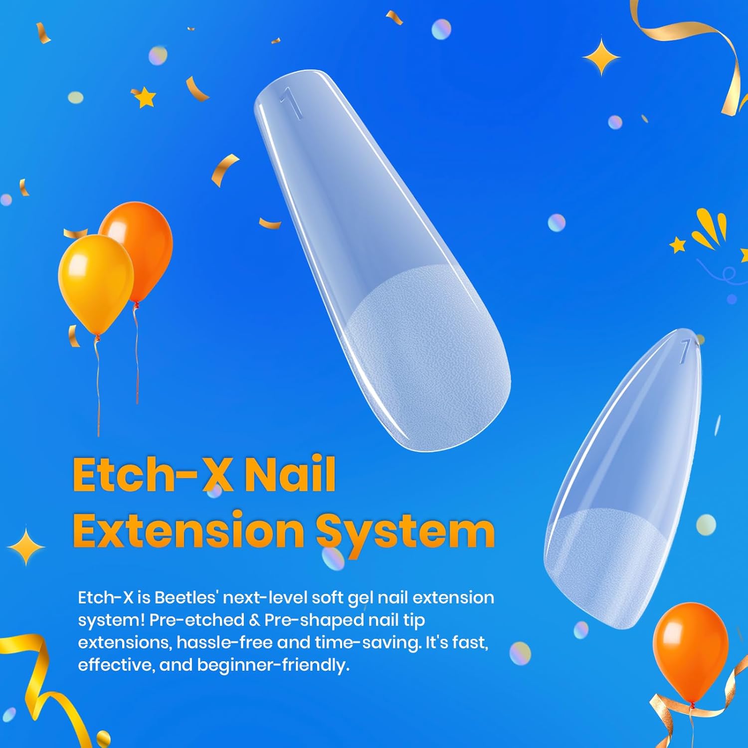 Beetles Short Almond Nail Tips: 12 Sizes 288 PCS Half Matte Full Cover Gel Tips Clear Acrylic Gel Nail Tips Almond Shape for DIY Extension-Velvo Beauty