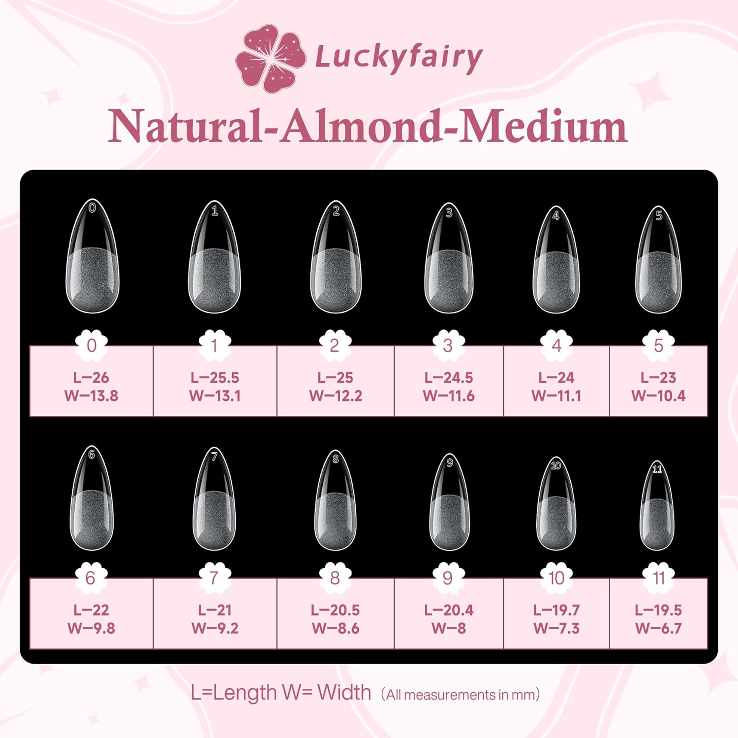 Medium Almond Nail Tips, 504pcs Soft Gel Pre-Filed Acrylic Almond Fake Nails, Half Matte Full Cover Clear Press on Flase Nail Tips for Nail Extension Home DIY 12 Sizes-Velvo Beauty