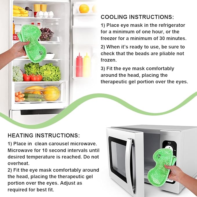 Cooling Eye Mask Gel Eye Mask Reusable Cold Eye Mask for Puffy Eyes, Eye Ice Pack Eye Mask with Soft Plush Backing for Dark Circles, Migraine, Stress Relief-Velvo Beauty