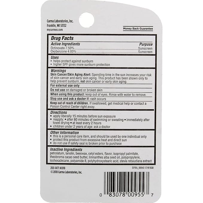 Carmex Click-Stick Moisturizing Lip Balm SPF 15 Cherry 0.15 oz (Pack of 2)-Velvo Beauty