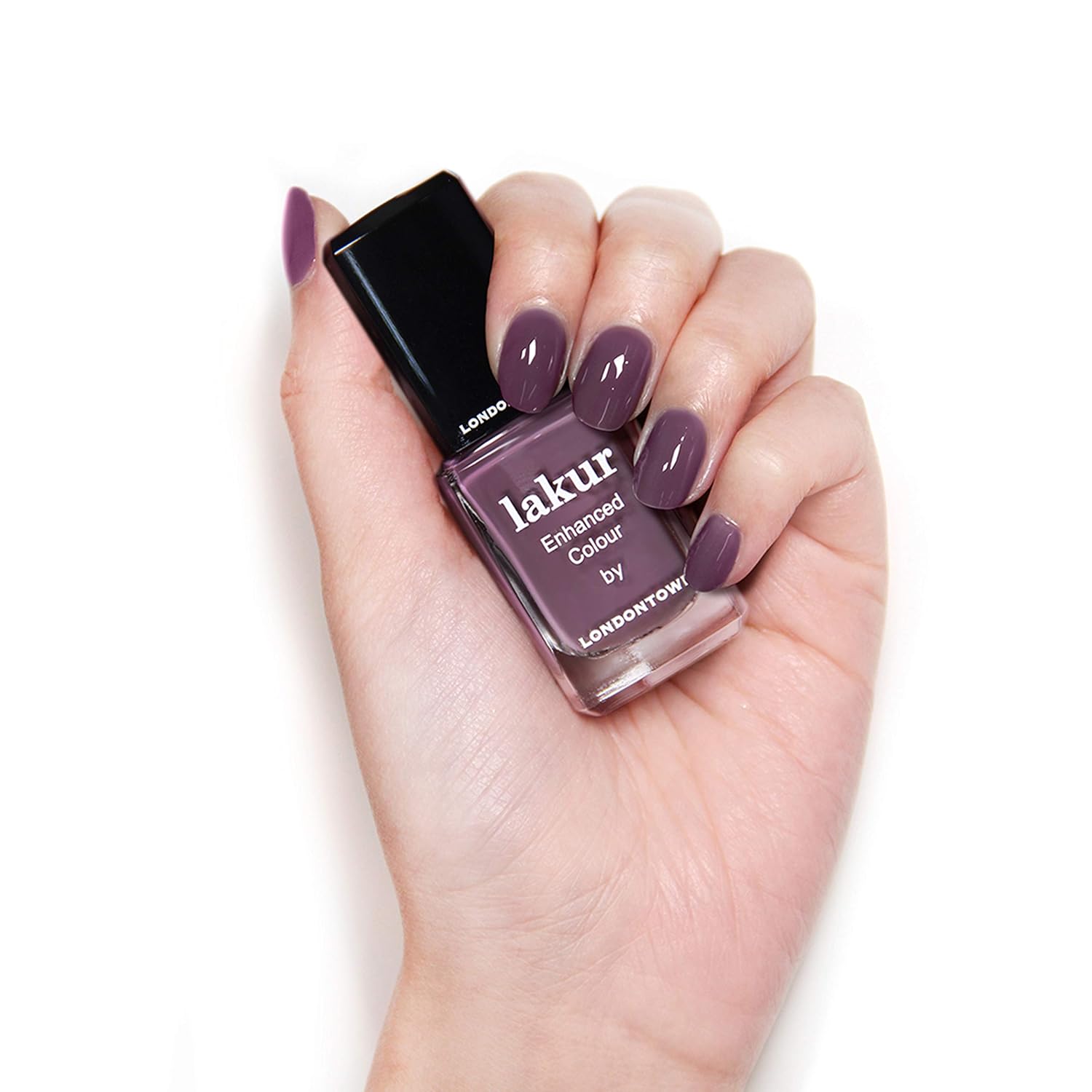 LONDONTOWN lakur Nail Polish - Chip-Resistant, Non-Toxic, Conditions & Hydrates Nails | Glossy Mauve Plum, Save the Queen, .40 fl oz-Velvo Beauty