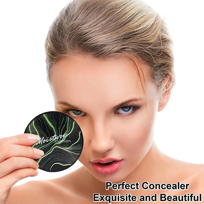 2PCS Mushroom Head Air Cushion CC Cream Foundation,Moisturizing Mushroom Head Foundation BB Cream Makeup Foundation Matte Concealer Full Coverage Long-lasting Oil Control (Natural)-Velvo Beauty