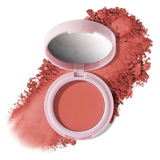 Mally Beauty Bulletproof Powder Blush - Confident Coral - Long-Lasting Flush of Color - Compact Blush Powder Makeup - Matte Finish-Velvo Beauty