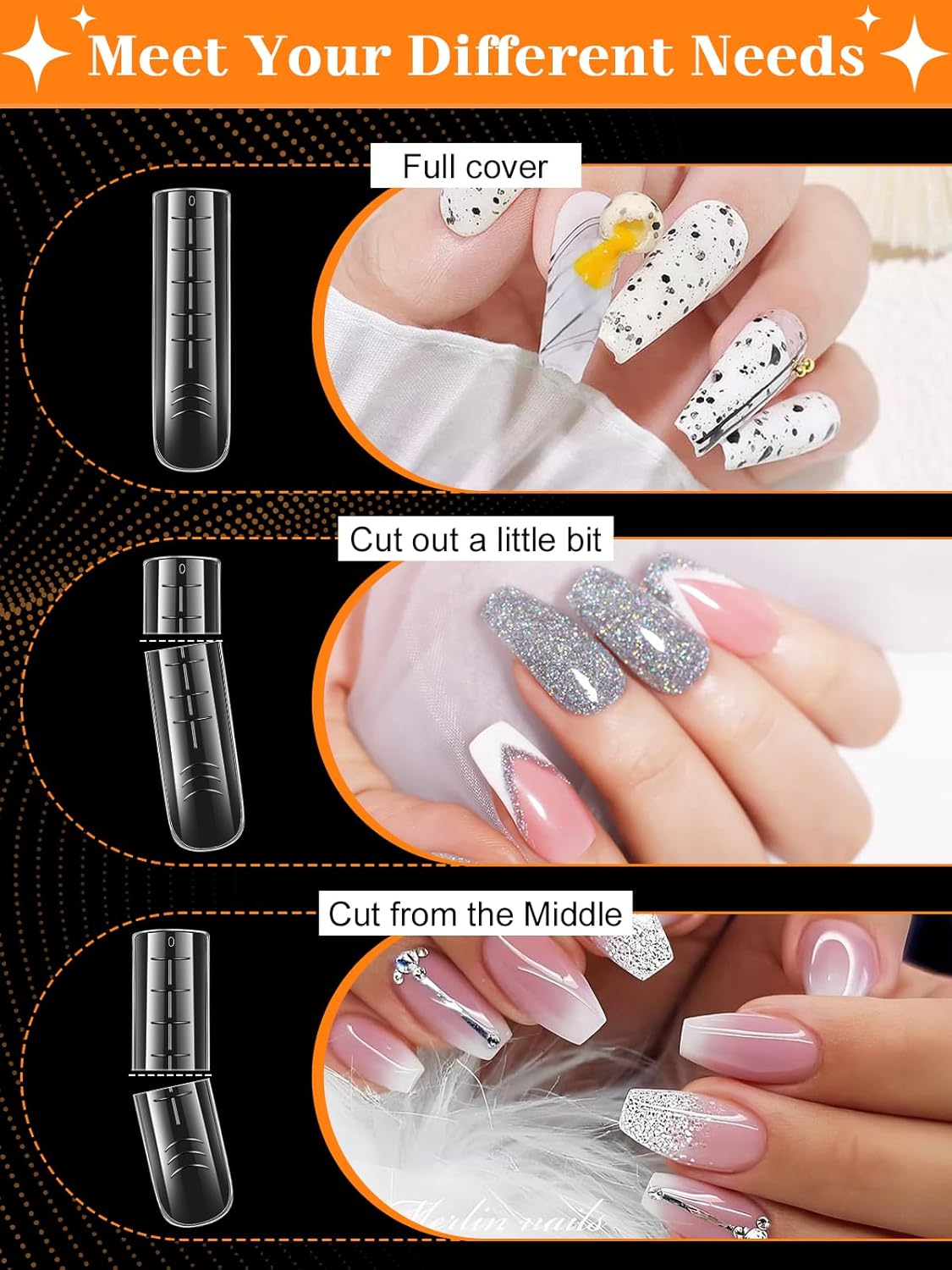 EBANKU Dual Form Kit, 288PCS Poly Gel Forms for French Nails, 8 Styles Reusable Silicone Pads, 5PCS Clips, Brush Pen, Files Buffer, Extension Kit for Beginner-Velvo Beauty