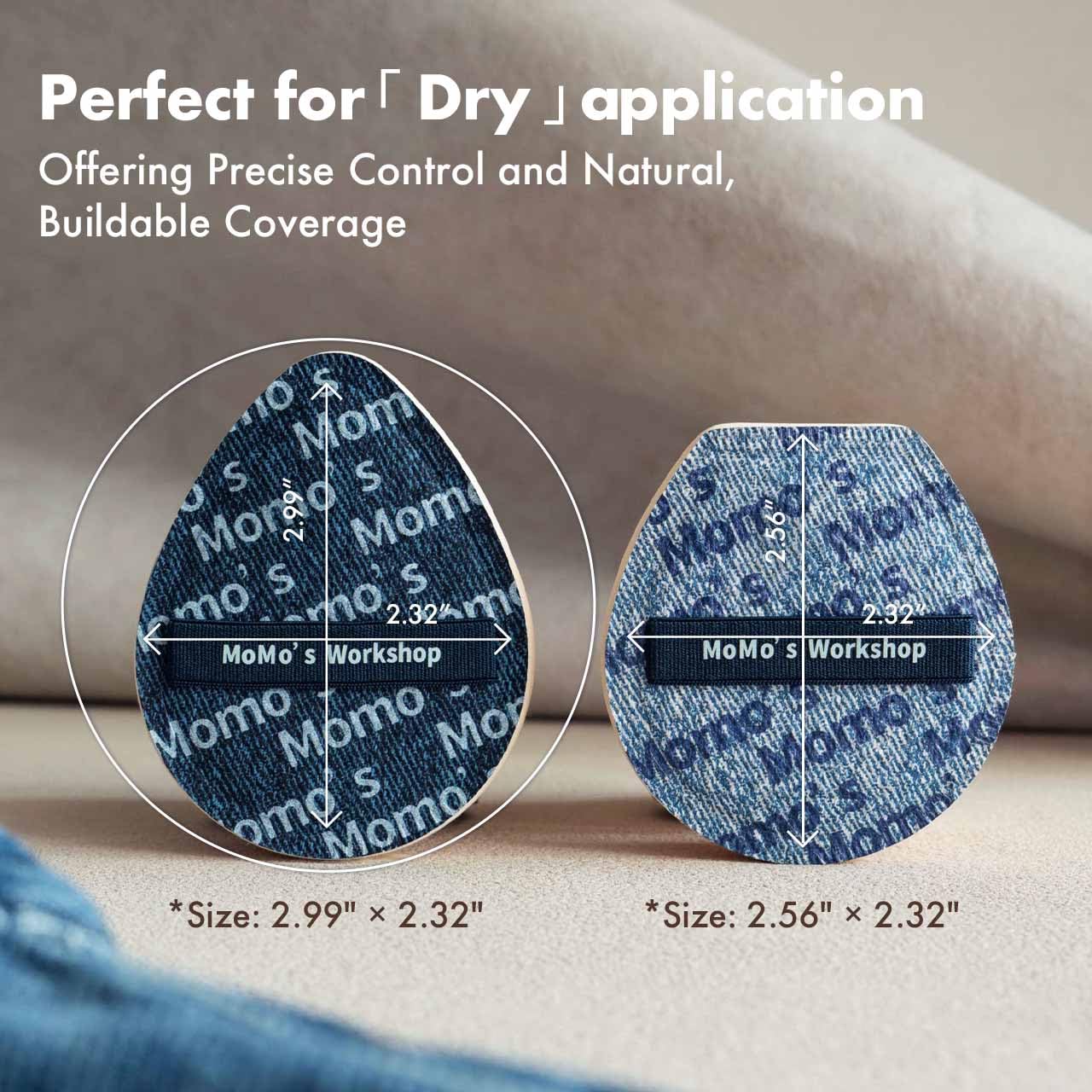 Blue Denim Makeup Sponges,Super Soft Blenders for Liquid Foundation, Dual Design (Egg + Flat Edge), Natural Skin-Like Finish, Makeup Puffs for Blending,Travel Friendly,2pcs for Halloween Themed-Velvo Beauty