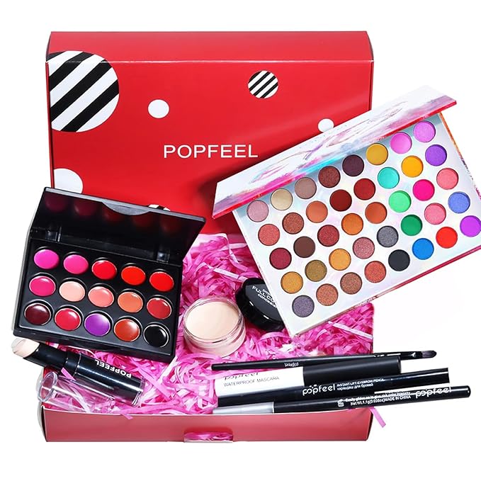Makeup Kit for Women Full Kit, All in One Makeup Gift Set, Make up Kits for Beginners and Professionals - Eyeshadow Palette, Lipstick, Mascara, Concealer, Brush, Eyeliner, Eyebrow pencil-Velvo Beauty