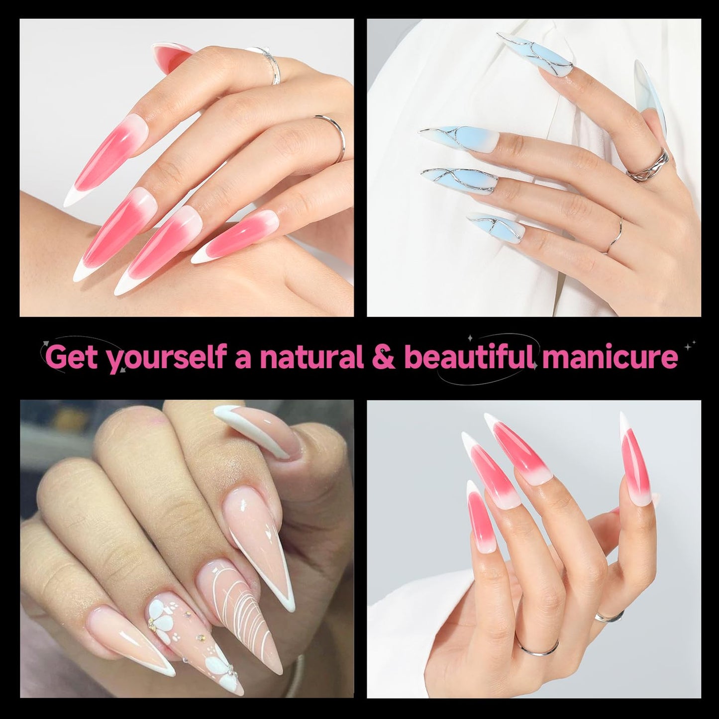 UNA GELLA Halloween XXL Stiletto Nail Tips, 312pcs Pre-Shape Extra Long Stiletto Nails Tips Pre Etched Full Cover No Need File Clear Fake Nails for Party DIY Art Salon 12 Sizes-Velvo Beauty