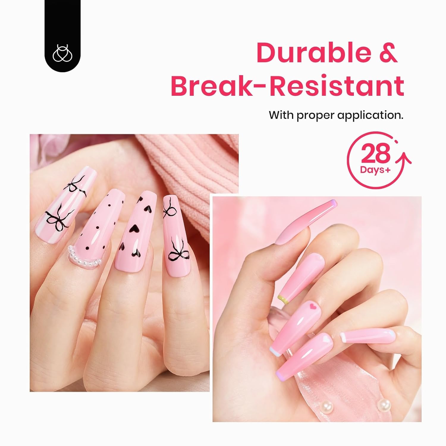 Beetles Gel Nail Tips Long Coffin Pre-Etched Nail Tips, 12 Sizes 288Pcs Pre Shaped Soft Gel Clear Nail Full Cover False Nail Tips Acrylic Glue on Nails Extension Fake Nails Manicure Gifts for Women-Velvo Beauty