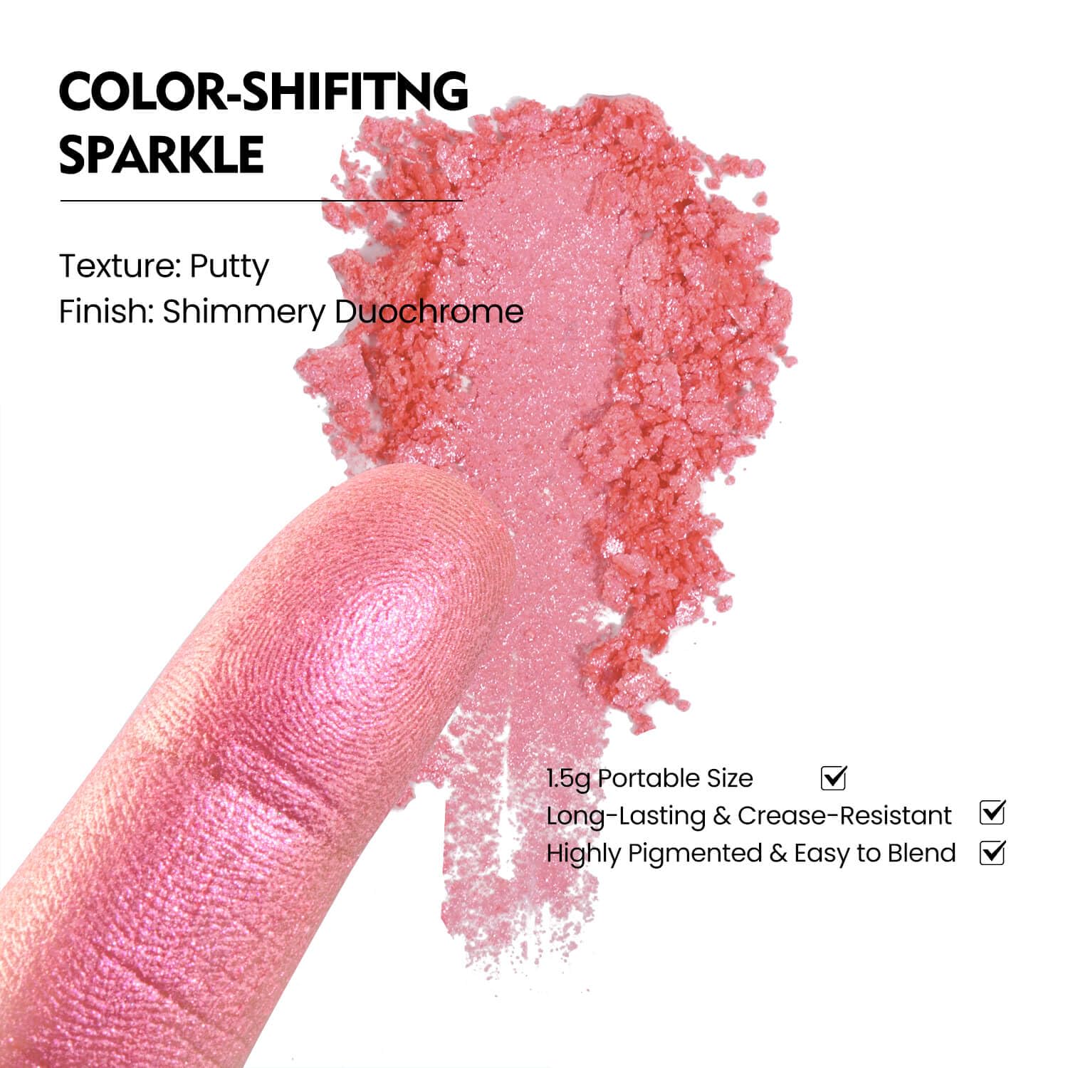 Chameleon Single Eyeshadow – Soft Gold-Pink, Pressed Powder,Square Pan, Fits Magnetic Palettes, High Pigment, Smudge-Proof, Smooth Blend, All-Day Wear (Sunpetal)-Velvo Beauty