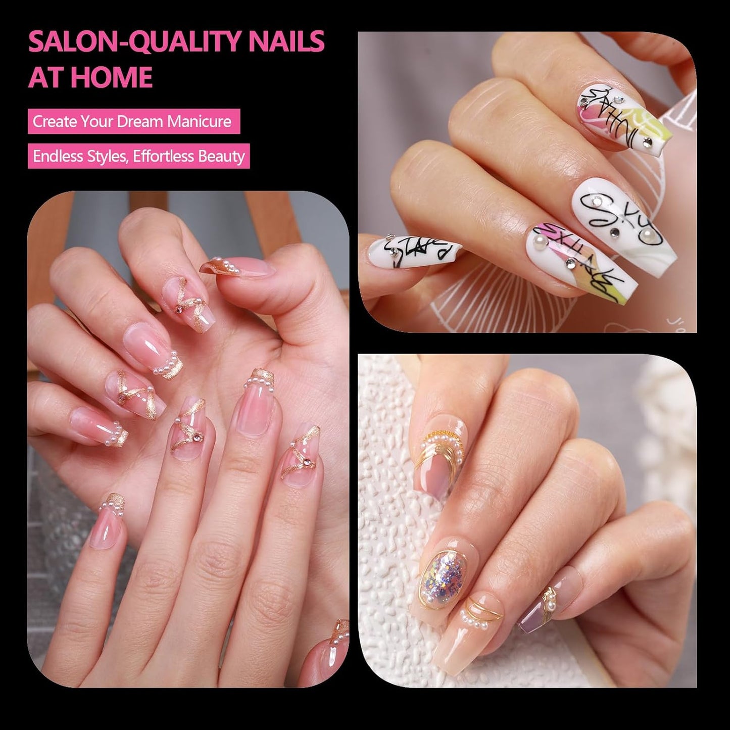 Medium Square Nail Tips 500PCS, Clear Acrylic Full Cover Gel Press on Nail Tips for DIY, 10 Sizes Pre-Shaped False Nails with Glossy Finish, Professional Manicure Kit & Easy Application-Velvo Beauty