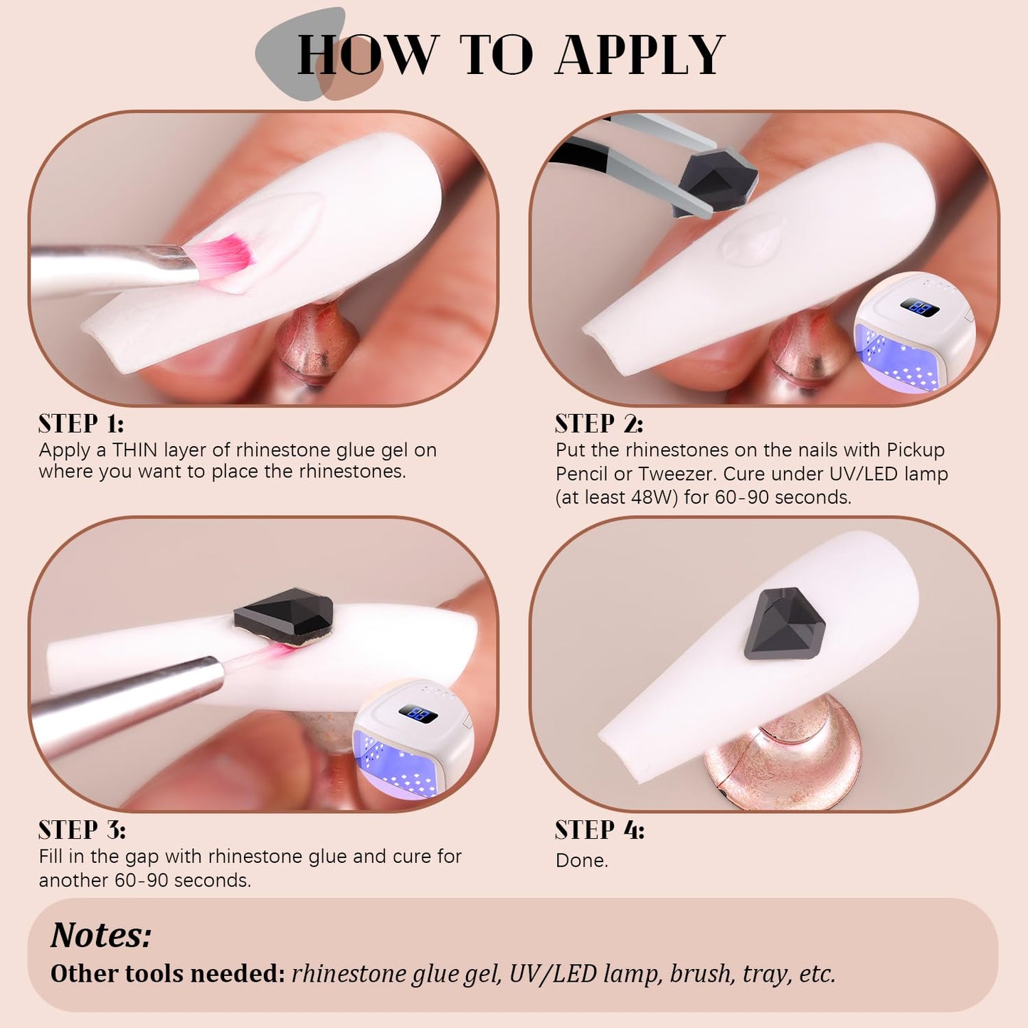 3220Pcs Black Glass Nail Rhinestones 120Pcs Multi Shapes Flatback Gems Crystal + 3100Pcs 1.5-4mm Round Beads, Manicure Diomand Jewelry Gemstones for Nail Design Makeup Acrylic Nails Decoration-Velvo Beauty