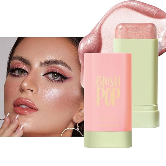 Blush Stick, Cream Blush Stick for Cheeks & Lips, Blendable Long-Lasting Multi-Use Contour Stick & Highlighter Makeup (#4 HIGHLIGHT)-Velvo Beauty