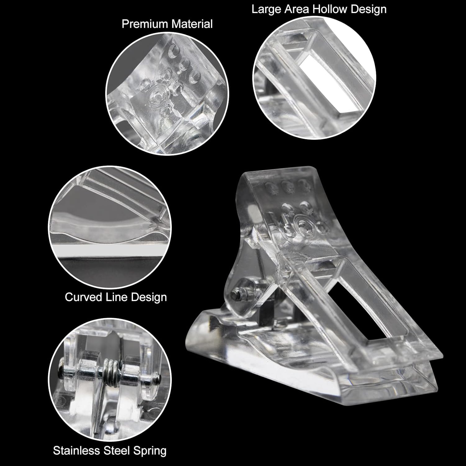 10 Pcs Nail Tips Clip for Quick Building Extension Nail Mold & Nail Tips,Plastic Transparent Dual Nail Form Extension Clip Builder DIY Manicure Nail Art Tool(Nail Clip)-Velvo Beauty