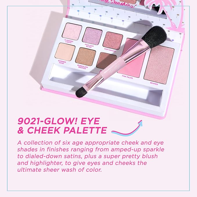 Petite ’N Pretty Dream in Color Makeup Set for Kids, Teens, Tweens - 3-in-1 Eye & Cheek Palette (Blush, Eyeshadow, Highlighter) with Brush, Lip Gloss Balm, Feather Stretch Mascara & Satin Scrunchie-Velvo Beauty