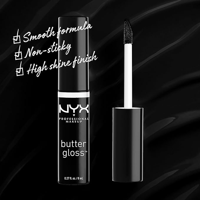 NYX PROFESSIONAL MAKEUP Butter Gloss, Non-Sticky Lip Gloss - Licorice (Black)-Velvo Beauty