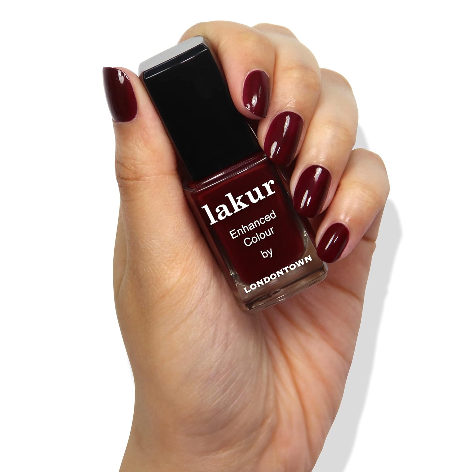 LONDONTOWN lakur Nail Polish - Chip-Resistant, Non-Toxic, Conditions & Hydrates Nails | Glossy Blackened Purple, Elderberry, .40 fl oz-Velvo Beauty