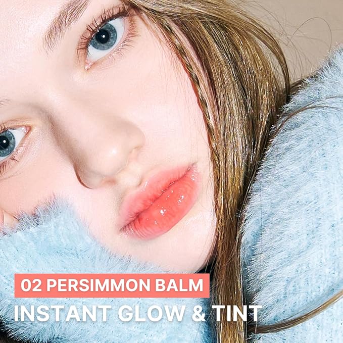 AOU GLOWY TINT BALM Tinted Lip Balm with Natural Gloss Instant Hydration for Chapped Lips 0.12Oz (02 Persimmon Balm)-Velvo Beauty