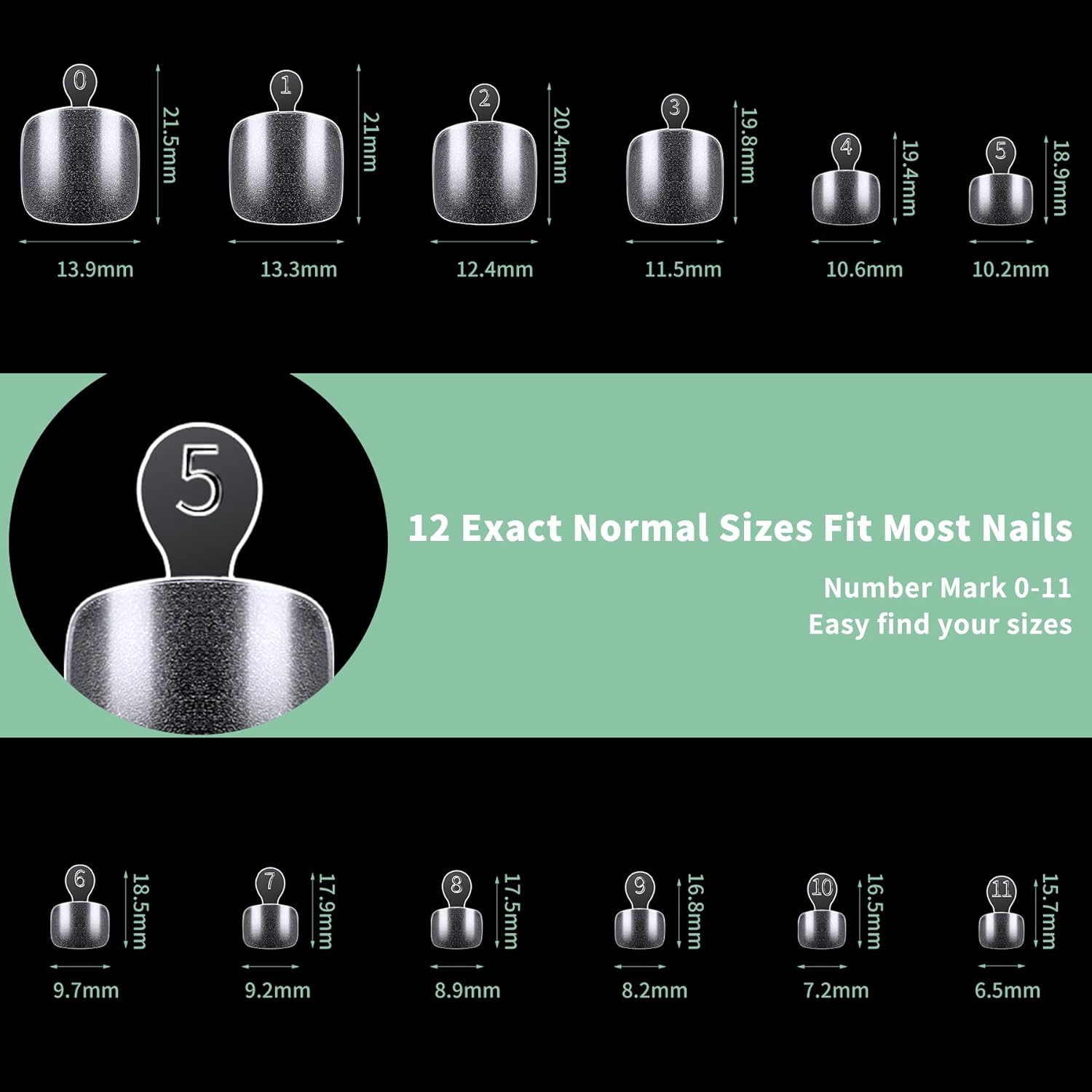 Toe Nail Tips, 216pcs Acrylic Fake Nails Gel Nail Tips Soft, Full Cover Pre-Shaped Matte Clear Press on Nails for Extension, Diy at Home Manicure 12 Sizes-Velvo Beauty