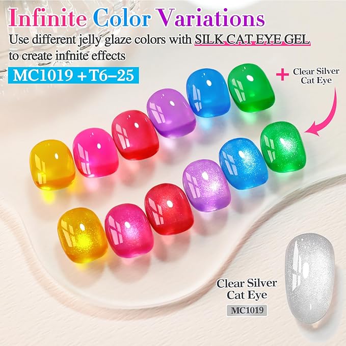 Double Rhythm 6 Pcs 15 ML Gel Polish Set Same Color Same Bottle Soak Off Gel Polish Kit Nail Art Manicure Salon DIY at Home for Women (Jelly Yellow Pink Red Purple Blue-T6-25)-Velvo Beauty