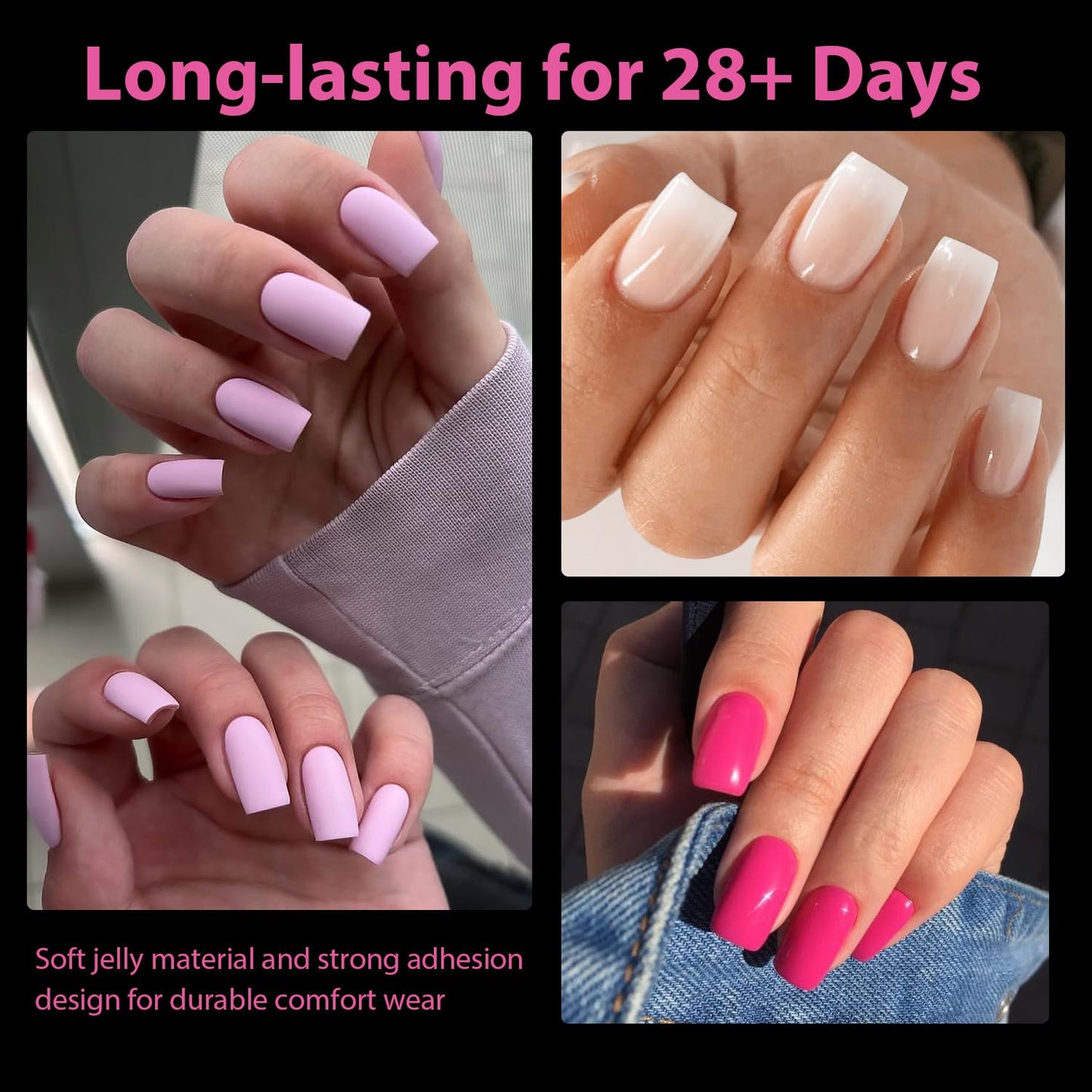 UNA GELLA Nail Tips Square: 504PCS Short Square Nail Tips Pre Etched Gel Fake Nails Tips, No C Curve For Women DIY Nail Extension French Style Salon Home Full Cover Soft Acrylic False Tips 12 Sizes-Velvo Beauty